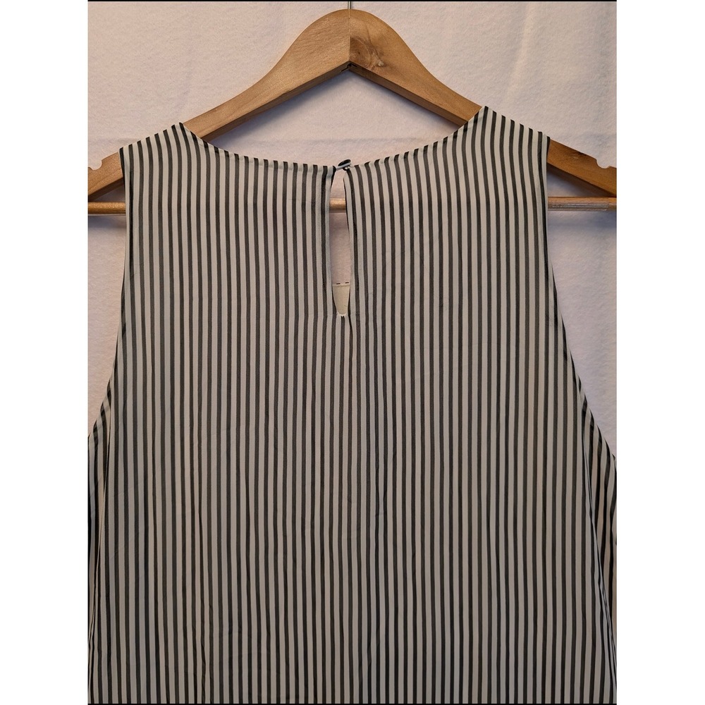 Vince Camuto Womens Striped Floral Sleeveless Maxi Dress Black White Blue Large - Picture 9 of 11